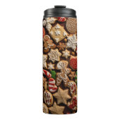 Bouteilles Isothermes Motif de biscuits de Noël assortis (Devant)