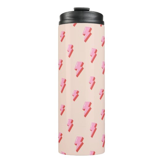 Bouteilles Isothermes Motif de boulon de foudre rose (Devant)