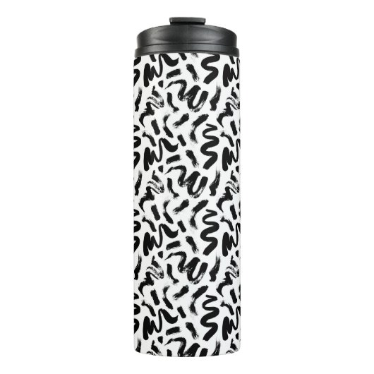 Bouteilles Isothermes Motif de brosse à pinceau noir (Devant)