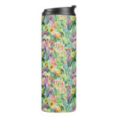 Bouteilles Isothermes Motif de cactus d'aquarelle en fleurs exotiques (Tourné sur la gauche)