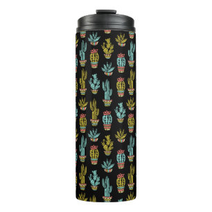 Bouteilles Isothermes Motif de cactus de grunge foncé