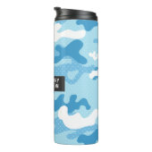 Bouteilles Isothermes Motif de camouflage bleu clair (Tourné sur la droite)