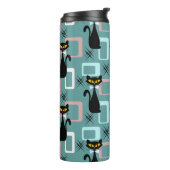 Bouteilles Isothermes Motif de chat noir du milieu du siècle (Tourné sur la gauche)