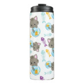 Bouteilles Isothermes Motif De Chats, Chats Mignons, Chatons, Poisson (Devant)