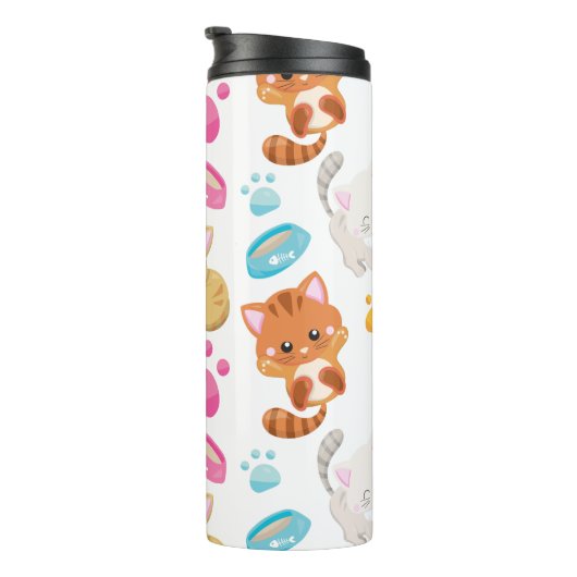 Bouteilles Isothermes Motif De Chats, Chats Mignons, Kitty, Chatons, Paw (Tourné sur la droite)