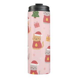 Bouteilles Isothermes Motif de chats de Noël mignons – Conception de vac