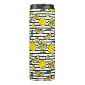 Bouteilles Isothermes Motif de citron moderne sur bandes noires et blanc (Dos)