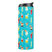 Bouteilles Isothermes Motif de cocktail sur l'arrière - plan turquoise (Tourné sur la gauche)