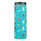 Bouteilles Isothermes Motif de cocktail sur l'arrière - plan turquoise (Dos)