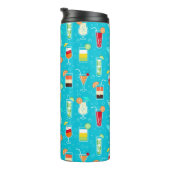 Bouteilles Isothermes Motif de cocktail sur l'arrière - plan turquoise (Tourné sur la droite)