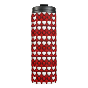 Bouteilles Isothermes Motif de coeur rouge et blanc