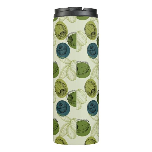 Bouteilles Isothermes Motif de dessin de croquis vert olive (Dos)