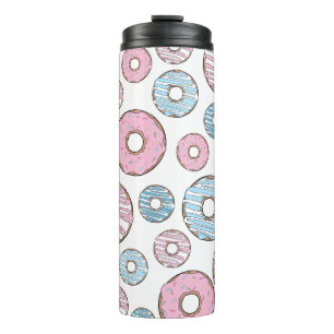 Bouteilles Isothermes Motif De Donuts, Donuts Roses, Donuts Bleus
