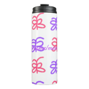 Bouteilles Isothermes Motif de doodle de papillon rose violet ajouter le