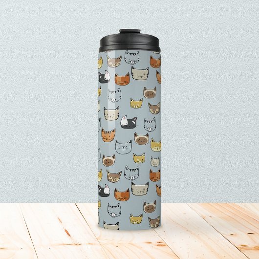 Bouteilles Isothermes Motif de Doodle visage de chat