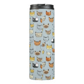 Bouteilles Isothermes Motif de Doodle visage de chat (Dos)