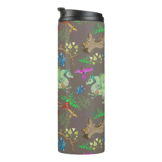 Bouteilles Isothermes Motif de dragon de forêt enchanté (Tourné sur la droite)
