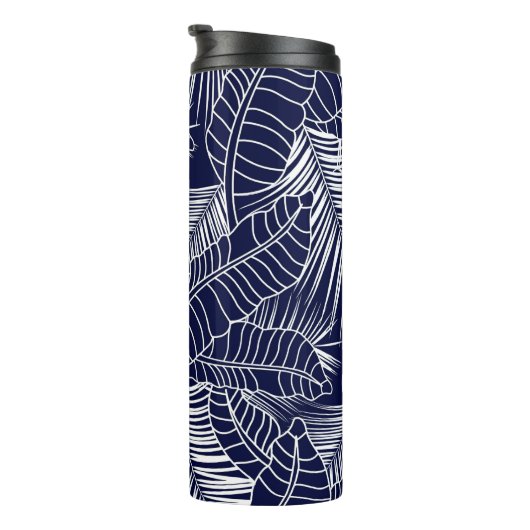 Bouteilles Isothermes motif de feuille tropicale sur l'arrière - plan bl (Tourné sur la droite)