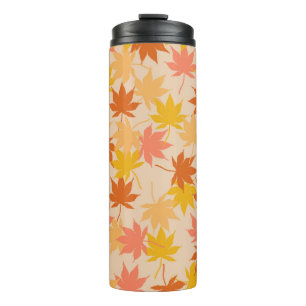 Bouteilles Isothermes Motif de feuilles florales d'automne orange marron