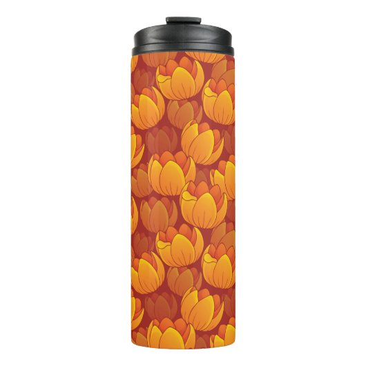 Bouteilles Isothermes Motif de fleur d'or (Devant)