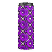 Bouteilles Isothermes Motif de fleur violette avec perles (Dos)