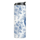 Bouteilles Isothermes Motif de fleurs bleues (Tourné sur la gauche)