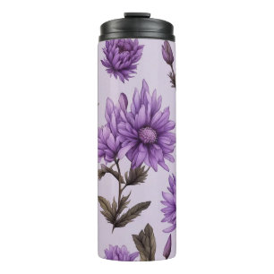 Bouteilles Isothermes Motif de fleurs botaniques violettes