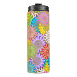 Bouteilles Isothermes Motif de fleurs hippies chaotiques colorés et vifs