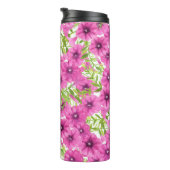 Bouteilles Isothermes Motif de fleurs pétunia rose (Tourné sur la droite)