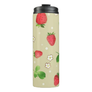 Bouteilles Isothermes Motif de fraises d'aquarelle