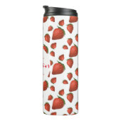 Bouteilles Isothermes Motif de fraises Monogramme Nom initial (Tourné sur la droite)