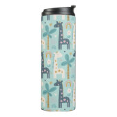 Bouteilles Isothermes Motif de Giraffe Whimsical en Pastel Blue (Tourné sur la gauche)
