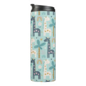 Bouteilles Isothermes Motif de Giraffe Whimsical en Pastel Blue (Tourné sur la droite)