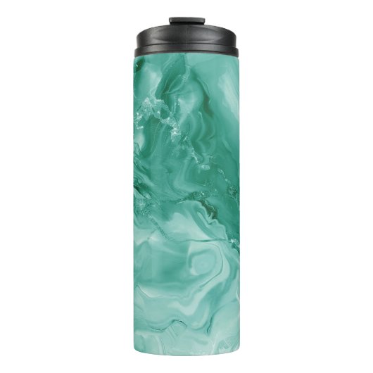 Bouteilles Isothermes Motif de marbre complexe en sarcelle riche et vert (Devant)