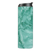 Bouteilles Isothermes Motif de marbre complexe en sarcelle riche et vert (Tourné sur la gauche)