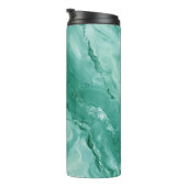 Bouteilles Isothermes Motif de marbre complexe en sarcelle riche et vert (Tourné sur la droite)