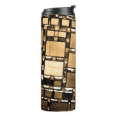 Bouteilles Isothermes Motif de miroirs géométriques Sepia (Tourné sur la gauche)