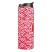 Bouteilles Isothermes Motif de monogramme à coquille Saint-Jacques rouge (Tourné sur la gauche)