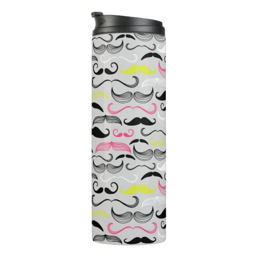 Bouteilles Isothermes Motif de moustache, rétro style (Tourné sur la droite)