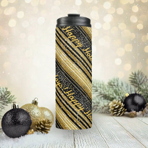 Bouteilles Isothermes Motif de Noël en or noir #28 ID1009