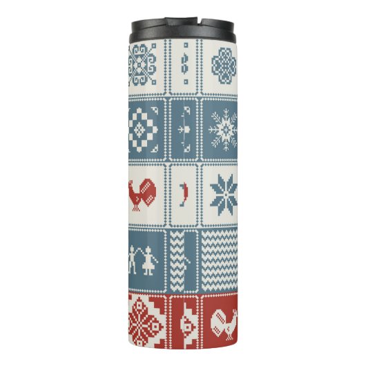 Bouteilles Isothermes Motif de Noël en patchwork. Traditionel (Dos)