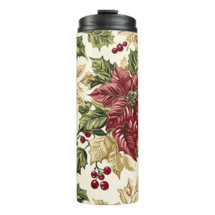 Bouteilles Isothermes Motif de Noël floral de Poinsettia (17)