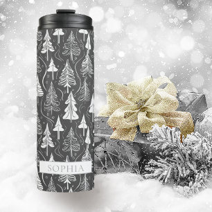 Bouteilles Isothermes Motif de Noël noir blanc #6 ID1009