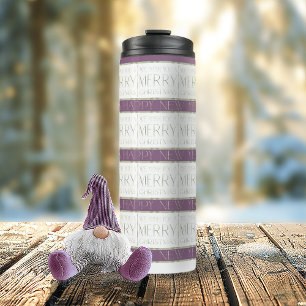 Bouteilles Isothermes Motif de Noël vert violet #35 ID1009