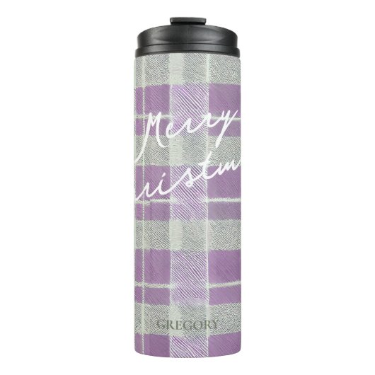 Bouteilles Isothermes Motif de Noël vert violet #7 ID1009 (Devant)