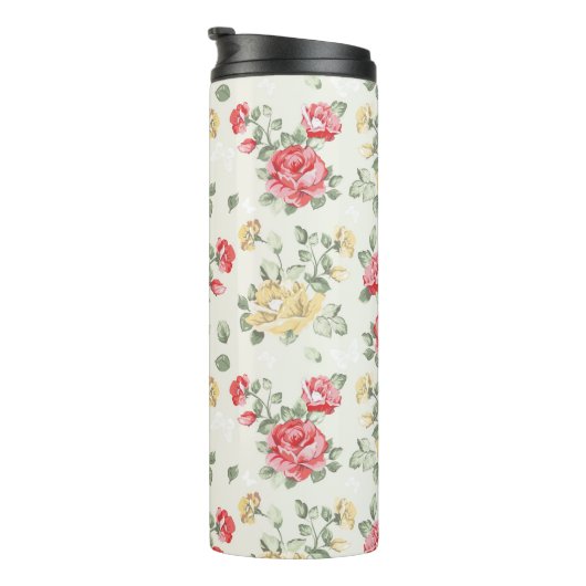 Bouteilles Isothermes Motif de papier peint d'élégance des roses roses (Tourné sur la droite)