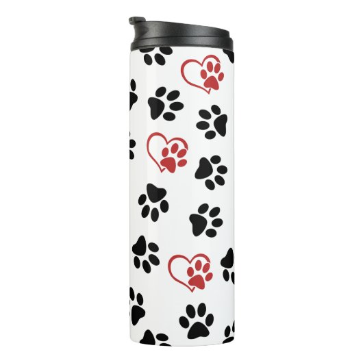 Bouteilles Isothermes Motif De Pâtes, Pâtes Noires, Pâtes Rouges, Coeurs (Tourné sur la droite)