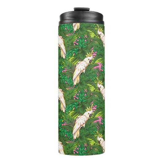 Bouteilles Isothermes Motif de perroquets avec Feuilles de palme (Devant)