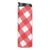 Bouteilles Isothermes Motif de pique-nique rouge et blanc À damiers Chec (Tourné sur la droite)