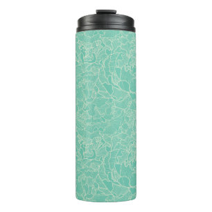 Bouteilles Isothermes Motif de pivoine de turquoise